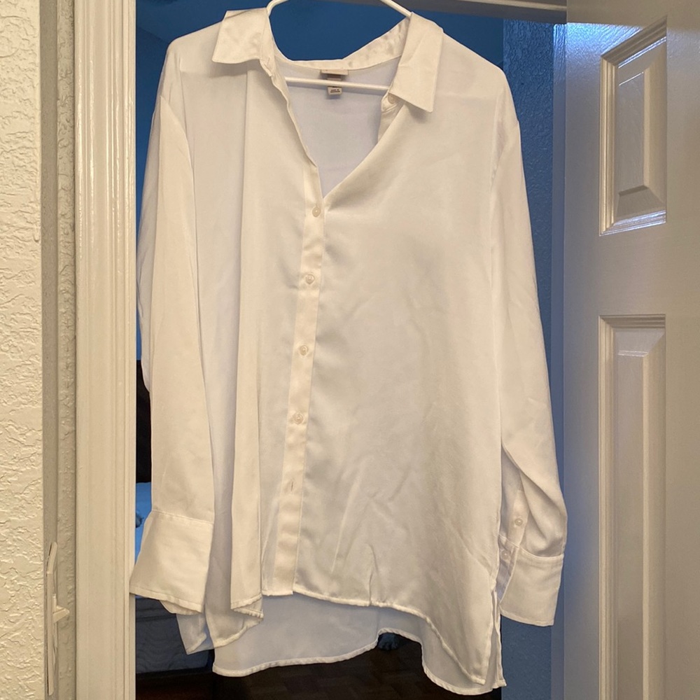 A New Day Silky long sleeve blouse XL NWT